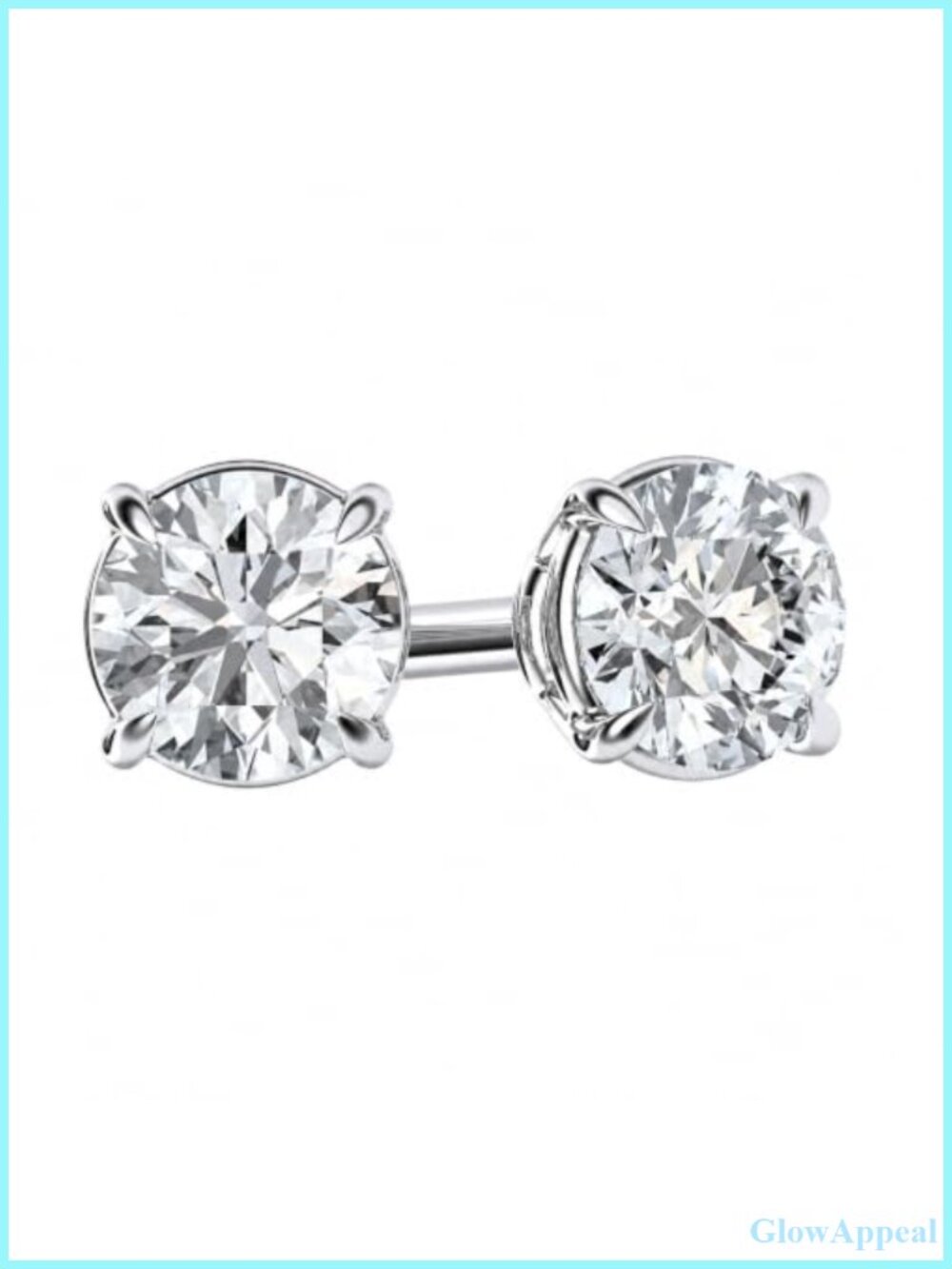 Lab Grown Diamond Stud Earrings Sterling Silver 1/2 cttw Round Cut